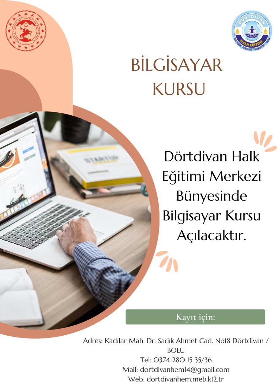 İLÇEMİZDE BİLGİSAYAR İŞLETMENLİĞİ VE OKUMA-YAZMA KURSU AÇILIYOR.